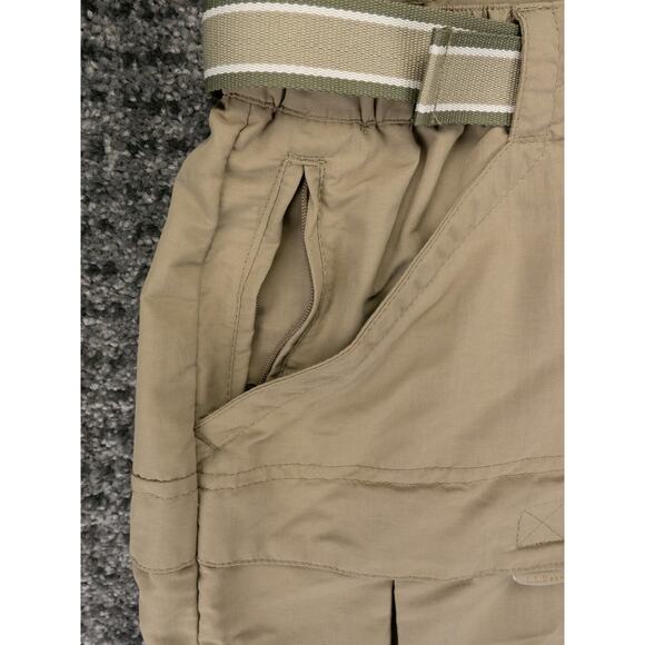 LL Bean Pants Womens Large Beige Tropicwear Capri Elastic Waist Belted Nylon NWT - Picture 4 of 12